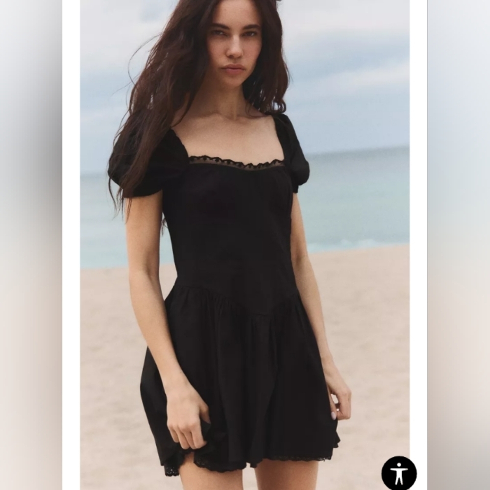 Zara Short Poplin Lace Dress - Picture 4 of 5